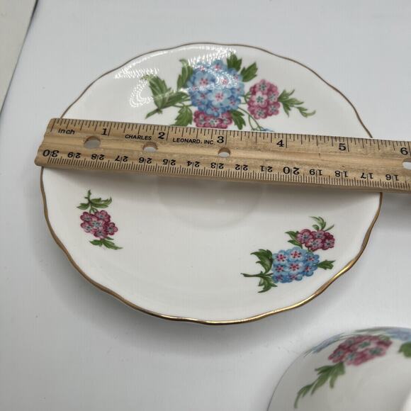 Vintage Royal Vale Pink/Blue Floral (Bone China) Tea Cup/Saucer England - Picture 5 of 7